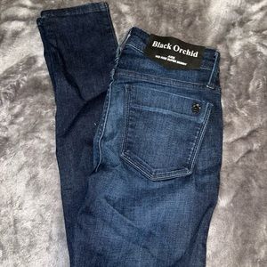 womens black orchid jeans size 24 mid rise super skinny